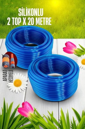 40 Metre Silikonlu Bahçe Hortumu Sulama Aparatı HEDİYELİ 712343