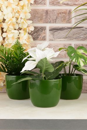 Karmen Seramik Saksı 12 cm 3'lü Yeşil