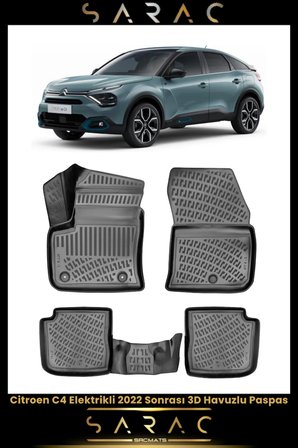 Citroen C4 Elektrikli 2023 Model Araca Özel 3d Havuzlu Paspas