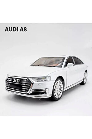 Audi A8 Araba Audi A8 Long Quattro 1:24 Diecast Metal Model Araba Koleksiyon Araba Sesli Işıklı