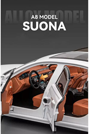 Audi A8 Araba Audi A8 Long Quattro 1:24 Diecast Metal Model Araba Koleksiyon Araba Sesli Işıklı