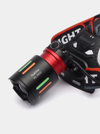 PeakStar PS-2910 3000 Lümen Şarjlı Profesyonel Zoomlu Kamp Avcı Balıkçı Kafa Lambası Feneri