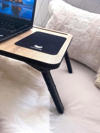 Foldaway Telefon ve Tablet Bölmeli Katlanır Ayaklı Laptop Sehpası Notebook Bilgisayar Çalışma Masası