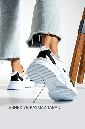 Kadın Beyaz Spor Ayakkabı 5 Cm Yüksek Air Taban Günlük Sneaker X110