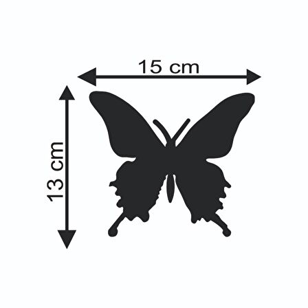 Leylaser 2 Adet Kelebek Ahşap   Duvar Dekoru Zenginleştirici Model 1