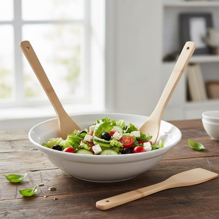 3'lü Bambu Mutfak Gereç Seti – Doğal Ahşap Spatula, Kaşık ve Servis Çatalı | Yapışmaz Tencere Dostu, Antibakteriyel ve Isıya Dayanıklı Ahşap Mutfak Seti (30 cm)
