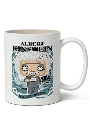 Albert Einstein Temalı  Beyaz Kupa Bardak Arkadaşa Sevgiliye Hediye