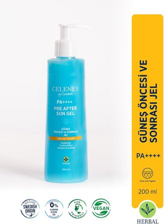 Celenes Herbal Güneş Öncesi ve Sonrası Nemlendirici ve Ferahlatıcı Jel