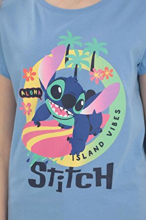 ORİJİNAL DISNEY STITCH SİMLİ BASKILI ÇOCUK t-shirt- 54937-MAVİ