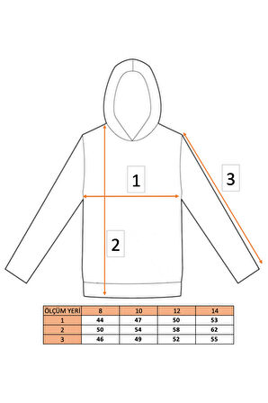 Kız Çocuk Kırmızı Kapüşonlu 3 iplik Şardonlu Polarlı Rahat Kesim Sweatshirt S302KIRM