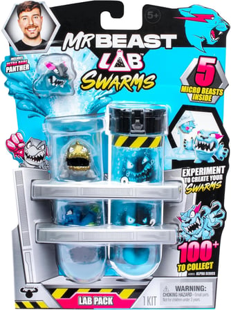 Swarms Lab Pack, Su Ekleyerek Deney Yapın, Test Tüpünü Sallayın ve 1 "MrBeast Koleksiyon Karakterinden 5 PK Açığa Çıkarın, 100+ Toplanacak, Sınırlı Sayıda Hiperkrom Panter'e Dikkat Edin