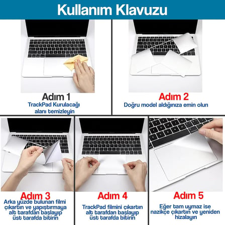 MacBook Pro 14.2 inç Touchpad Trackpad Koruyucu Sticker Uyumlu M1 M2 M3 M4 M5 Mat Ultra İnce Çizilme Önleyici Gri