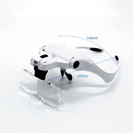 Baş Üstü Büyüteç Işıklı Büyüteç Kafa Bandı Gözlükler Okuma İçin 5 Değiştirilebilir Lens Yakından Çalışma Mücevher Büyüteci Saat Tamiri (1.0X, 1.5X, 2.0X, 2.5X, Beyaz