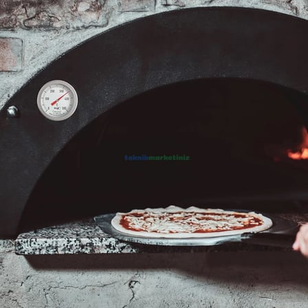 TeknikMarketiniz Ø52mm 0/500 C° 30 cm Dalma Boylu Fırın Termometresi, 30 cm Problu 500 Derece Bahçe,Pizza,Pide,Ekmek,Köy,Kara/Taş Fırın Isı Gösterge Saati TFA Dostmann TM832.14.1035.60