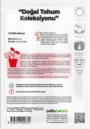 120 Adet Yerli Ata 10 Dilim Çorum Kavun Tohumu