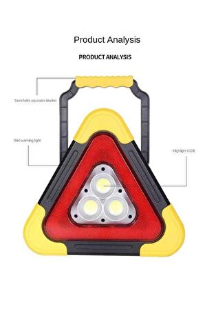 3 Ledli Solar Üçgen Reflektör Güneş Enerjili Refluj Lambası