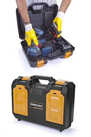 Maxi Çok Amaçlı Takım Çantası Matkap Alet Taşıma Takım Çantası Plastik Kilitli ASR-5080