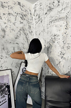 Beyaz - Crop Tshirt