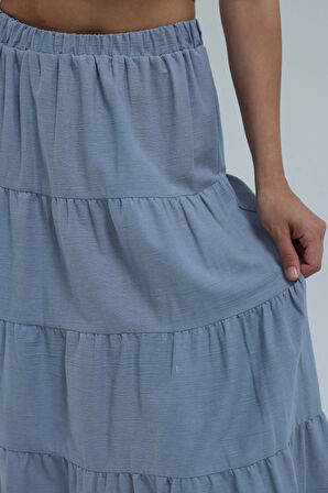 Gri - Astarlı Premium Etek