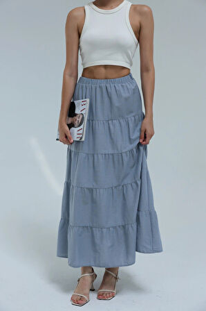 Gri - Astarlı Premium Etek