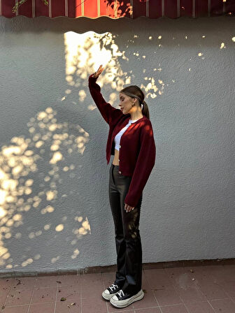 Bordo - Yumoş Hırka