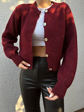 Bordo - Yumoş Hırka