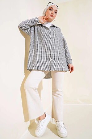 Siyah - İnce Çizgili Gömlek