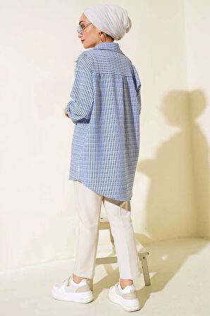 Lacivert - İnce Çizgili Gömlek