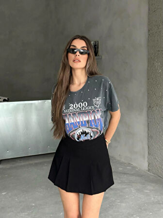 Siyah - Pileli Şort Etek