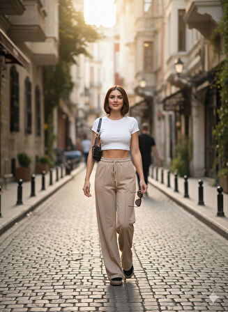 Bej - Gipeli Palazzo Pantolon