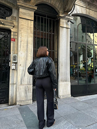 Siyah - Gipeli Palazzo Pantolon