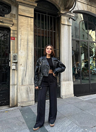 Siyah - Gipeli Palazzo Pantolon