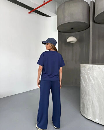 Lacivert - Cupra Kısa Kollu Modal Takım