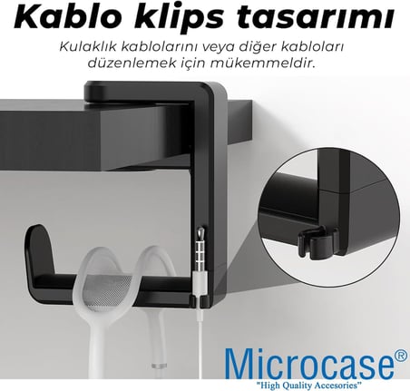 Masaya Monte Ayarlanabilir 360 Derece Döner Kablo tutuculu Oyuncu Kulaklık Eşya vb. Tutucu Stand - AL5425