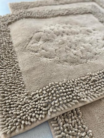 Pamukkent Süper Emici 2'li%100 Pamuk Ultra Lüks Banyo Paspası Seti 60x100 cm ve 50x60 cm (Koyu Kahverengi)