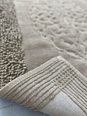 Pamukkent Süper Emici 2'li%100 Pamuk Ultra Lüks Banyo Paspası Seti 60x100 cm ve 50x60 cm (Koyu Kahverengi)