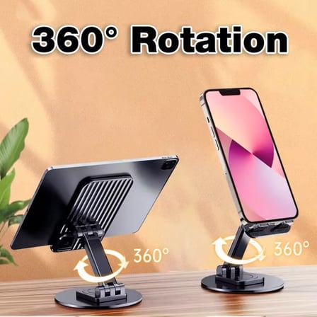HT-A10 Masaüstü Telefon Tablet Tutucu Stand Taşınabilir Portatif Metal Taban 360 Derece Dönebilir