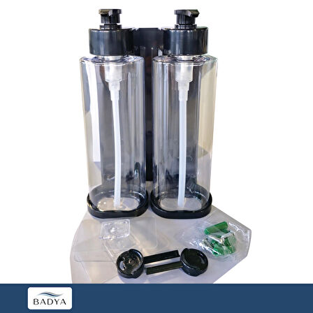 Otel Tipi 2'Li Sıvı Sabunluk Şampuanlık T.442