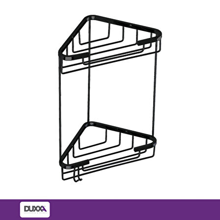Duxxa Köşe Şampuanlık 15x15 2 Kat Mat Siyah A.532.MS