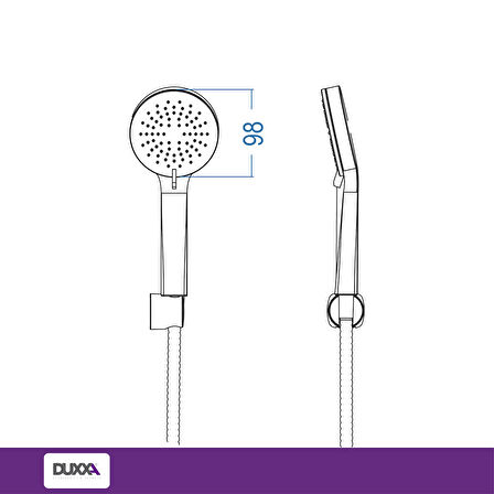Duxxa Como Askılı Duş Seti Krom D.370