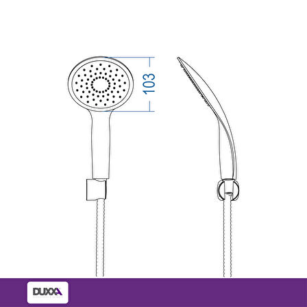 Duxxa Still Askılı Duş Seti Krom D.335