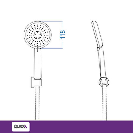 Duxxa Bolero Askılı Duş Seti Krom D.365