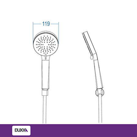 Duxxa Latte Askılı Duş Seti Krom D.340
