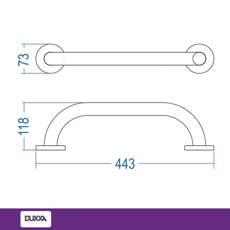 Tutunma Barı 40cm Çap Ø32mm SS304 P.33012