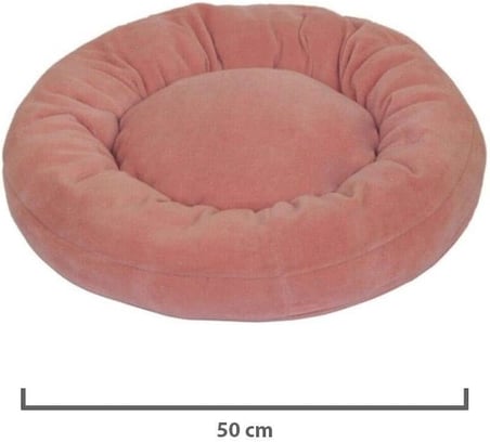 Kedi Ve Köpek Simit Yatağı 50 Cm Çap Polar Pembe-fuşya
