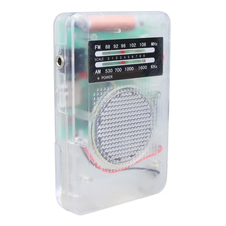 AM/FM Analog Radyo - Kulaklıklı, Taşınabilir Pilli Mini Şeffaf Radyo  (88-108 FM FREKANS ARALIĞI)