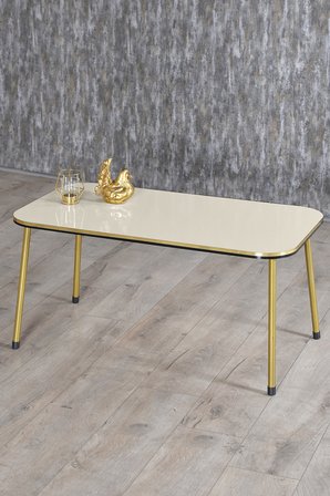 Zigon Sehpa Ve Orta Sehpa Kr Set Çift Gold  Metal