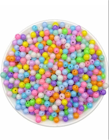 25Gr 6Mm Pastel Tonlarda Olta Boncuğu, Balıkçı Boncuğu
