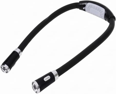 Esnek LED Boyun Lambası, Eller Serbest Kitap Okuma Işığı, Bükülebilir Pilli Gece Lambası – Örgü, Dikiş, Kamp, Tamir ve Çalışma İçin 3 Kademeli Parlak Göz Korumalı Taşınabilir Aydınlatma