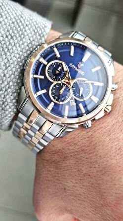 RAYMOND ERKEK KOL SAATİ RYM-81054-GÜMÜŞ-ROSE-BL
